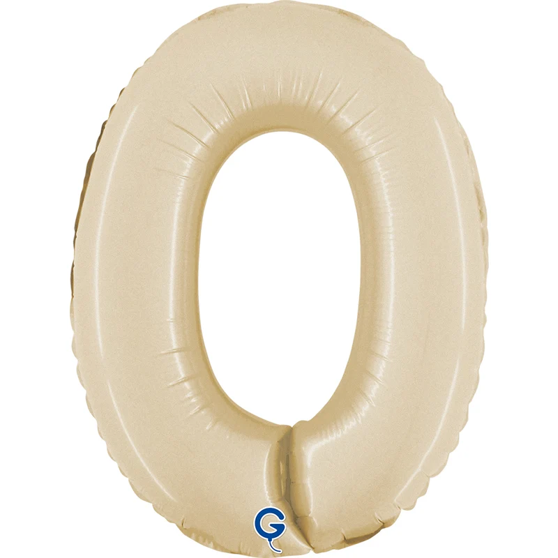 Mini Zahlen Folienballon 14"/36cm | Satin Cream