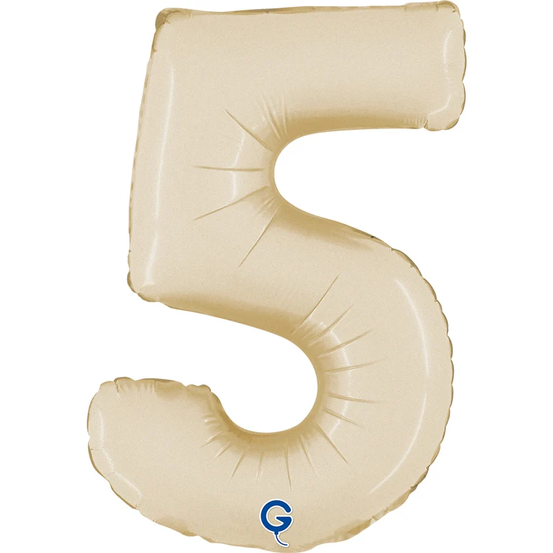 Mini Zahlen Folienballon 14"/36cm | Satin Cream