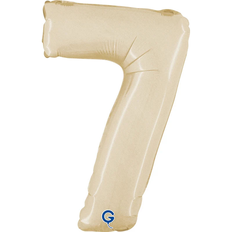 Mini Zahlen Folienballon 14"/36cm | Satin Cream