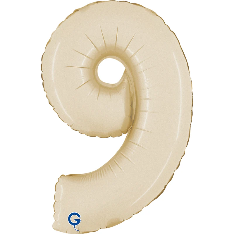 Mini Zahlen Folienballon 14"/36cm | Satin Cream