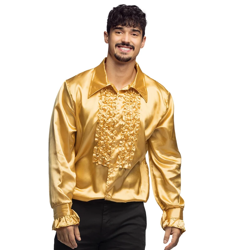 70er Jahre "Disco" Hemd für Herren | Gold - Party