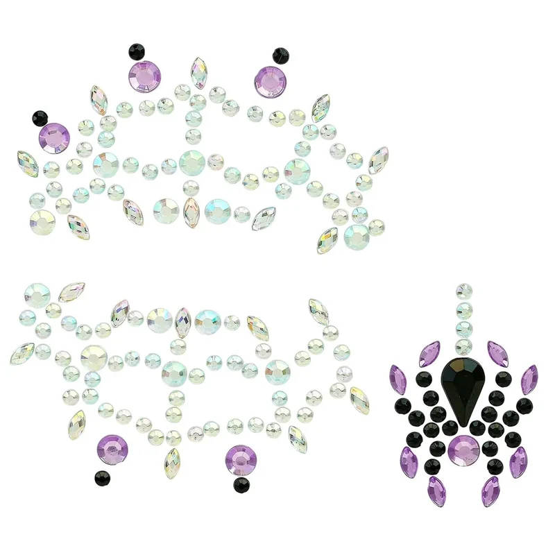 Face Jewels "Spinne" | Mehrfarbig - Selbstklebende Glitzersteine