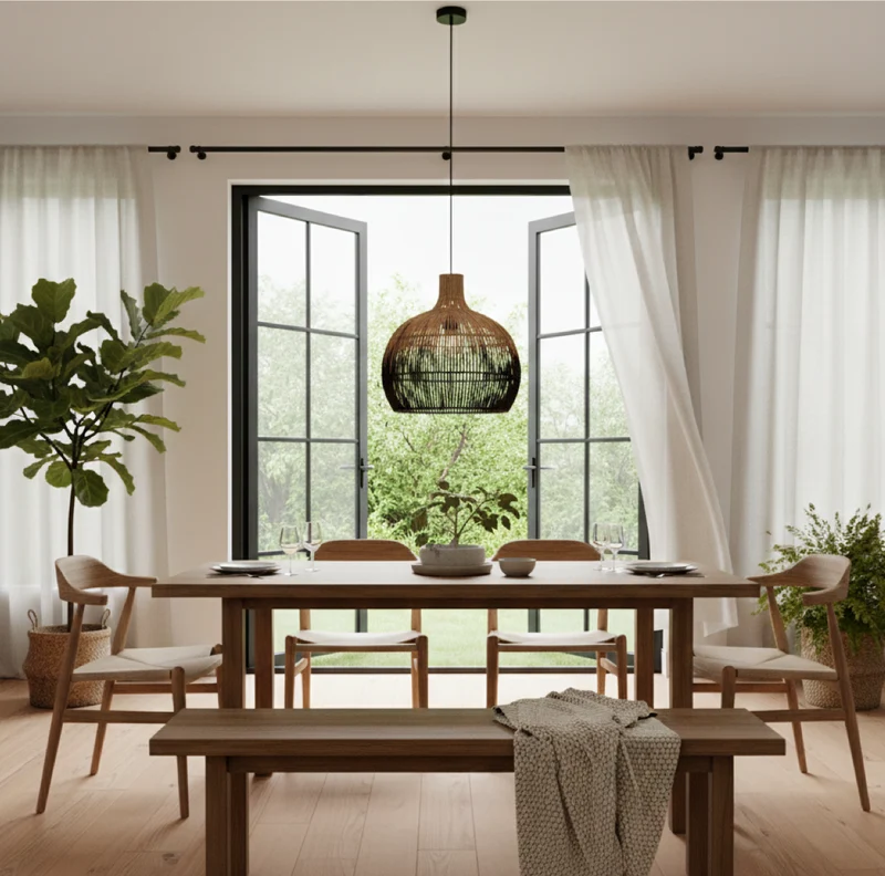 Esstisch Lampe Rattan Martha 40cm