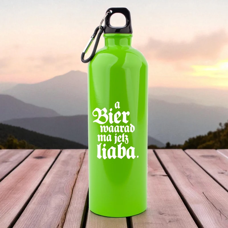 Edelstahl-Trinkflasche "A Bier waarad ma jetz liaba!"
