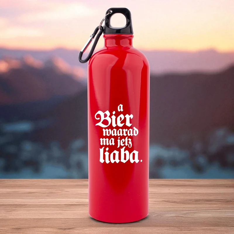 Edelstahl-Trinkflasche "A Bier waarad ma jetz liaba!"