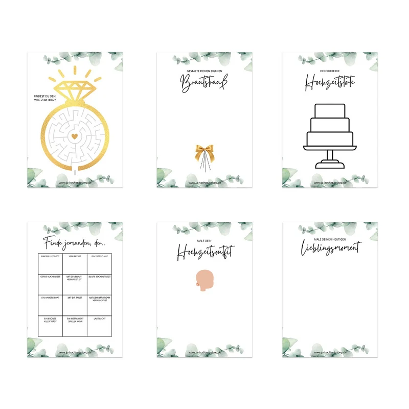 Kinder Spiele Set Hochzeit (Sofort Download)