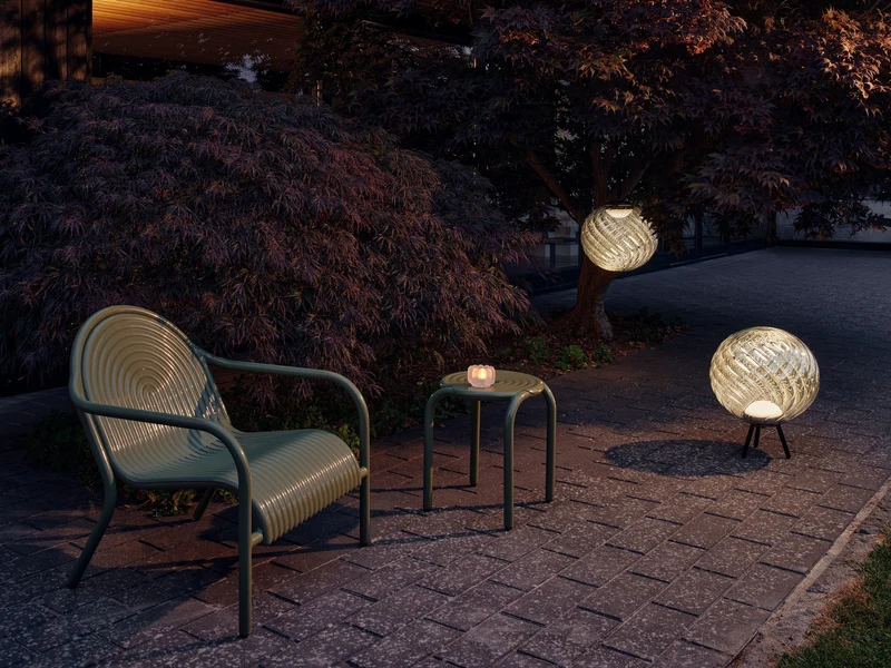 Whirl Large Portable – Design Akku-Leuchte in Silber