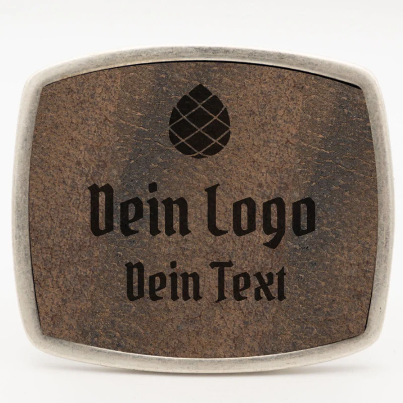 Gürtelschnalle mit eigenem Logo Silber Antik ab 1 Stk.