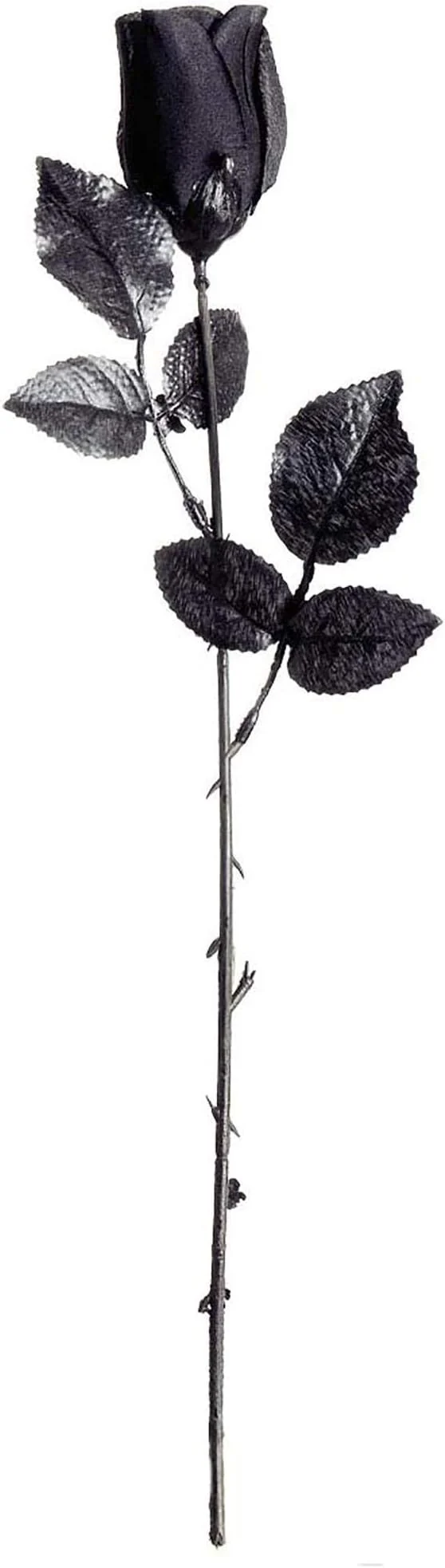 Halloween Dekoblume "Black Rose" 44 cm | Schwarz
