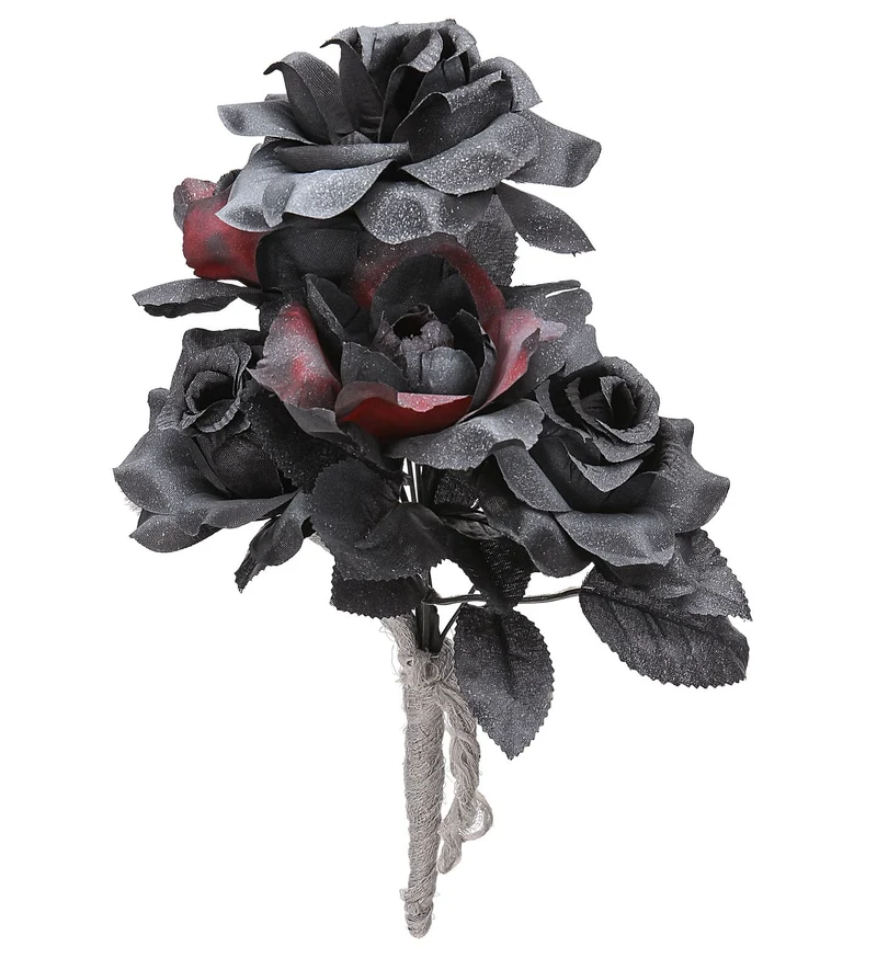 Halloween Brautstrauß "Rosen" | Schwarz Rot