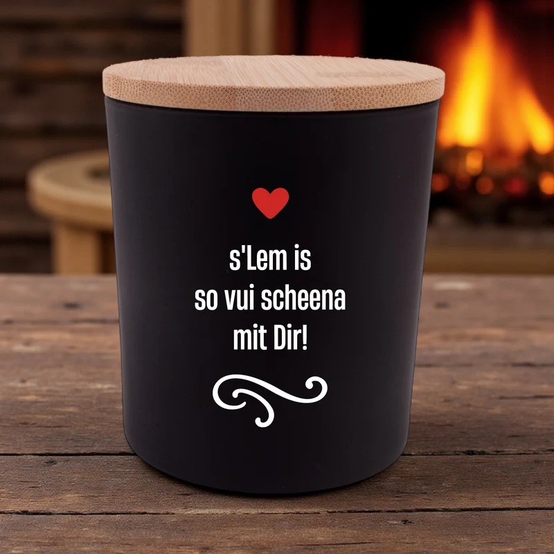 Duftkerze "s'Lem is so vui scheena mit Dir!"