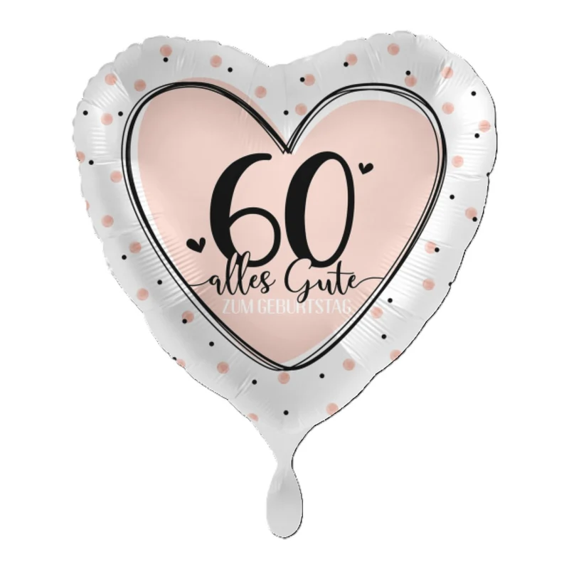 18"/Ø43cm Herz Folienballon "Alles Gute zum Geburtstag" #60