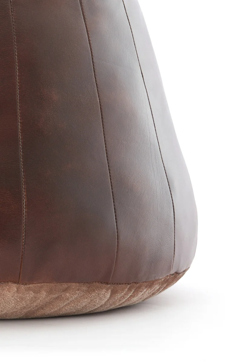 Leder Sitzpouf DOVIO dunkelbraun