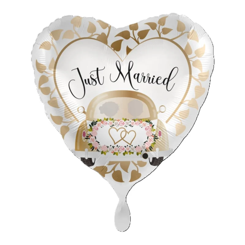 18"/Ø43cm Herz Folienballon "Just Married"