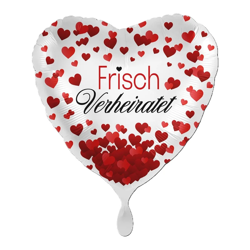 18"/Ø43cm Herz Folienballon "Frisch Verheiratet"