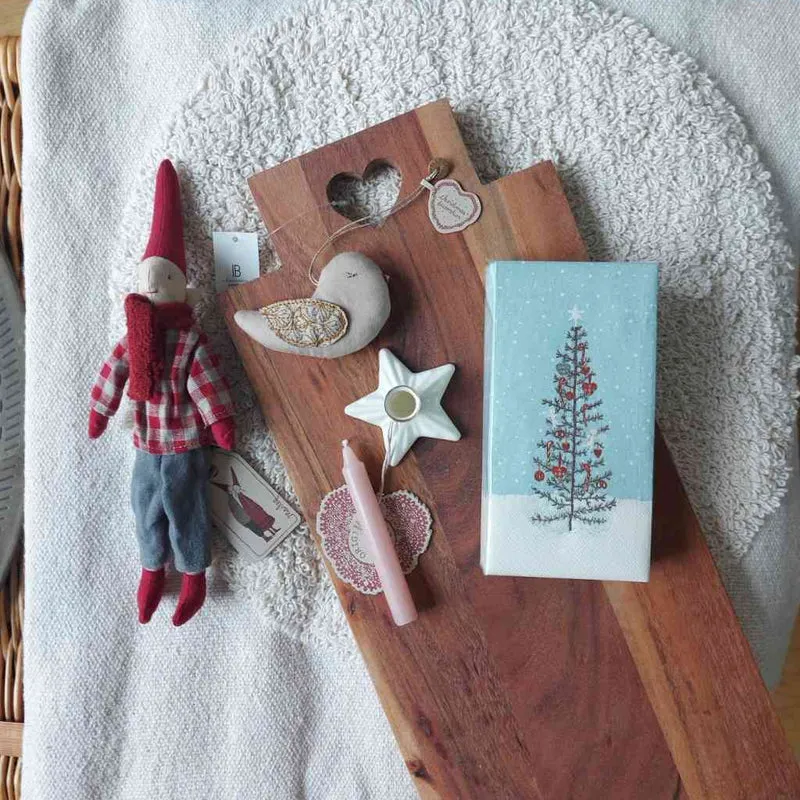 Maileg Ornament VOGEL WINTERHERZ sand ca. 9,5x6 cm Stoffanhänger Deko Baumschmuck