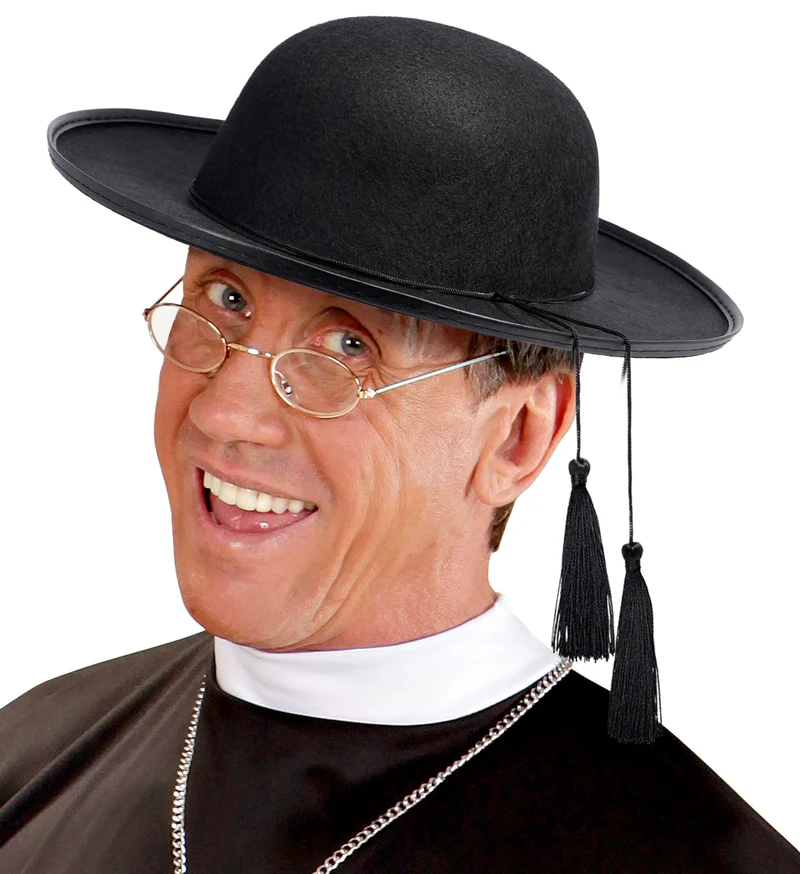 Priester Hut aus Filz | Schwarz