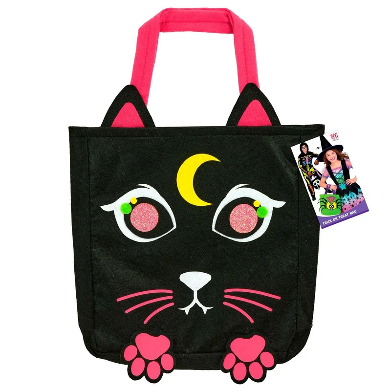 Halloween Betteltasche "Katze" | Schwarz - Süßes oder Saures