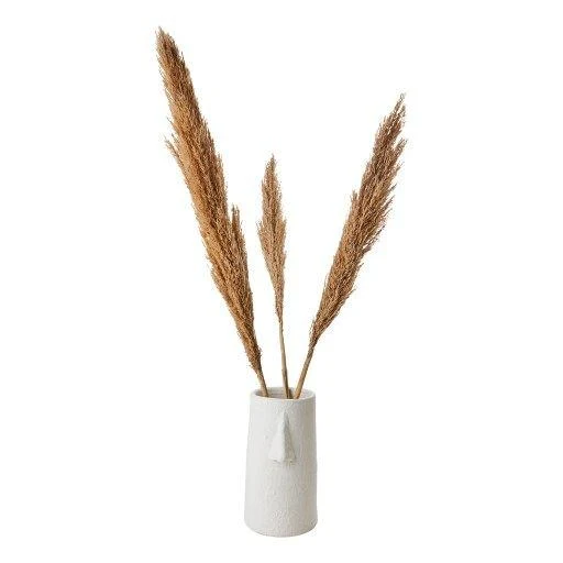 Affari Vase MARGARETHA weiß 30 cm | Dekovase Gesicht Skulptur Terracotta 2. W.