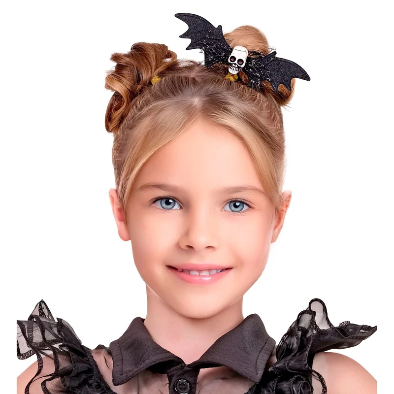 Haarspange Fledermaus Totenkopf Kindergröße | Schwarz