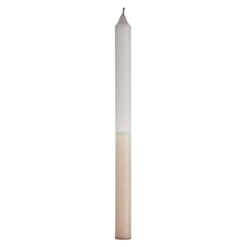Kerze grau taupe TWO TONE DIP DYE CANDLE ca. 29,5 cm zweifarbige Stabkerze