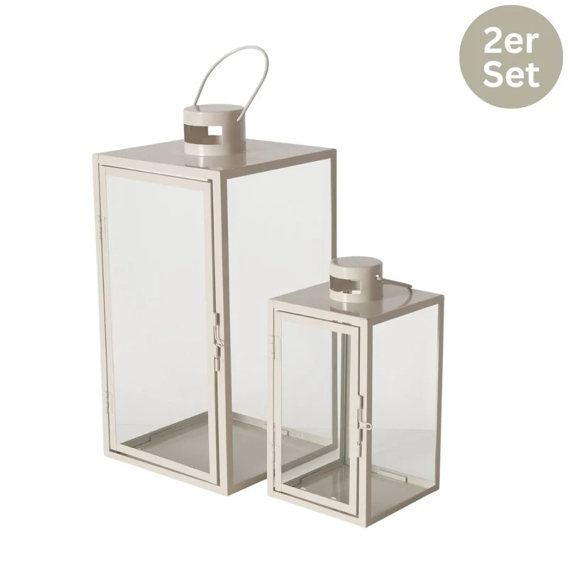 Laternen Juna 2er-Set beige