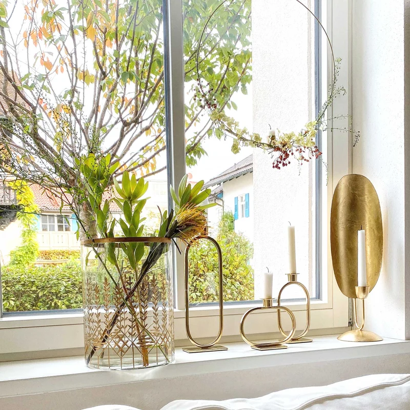 Kerzenhalter Gold Ellipse L