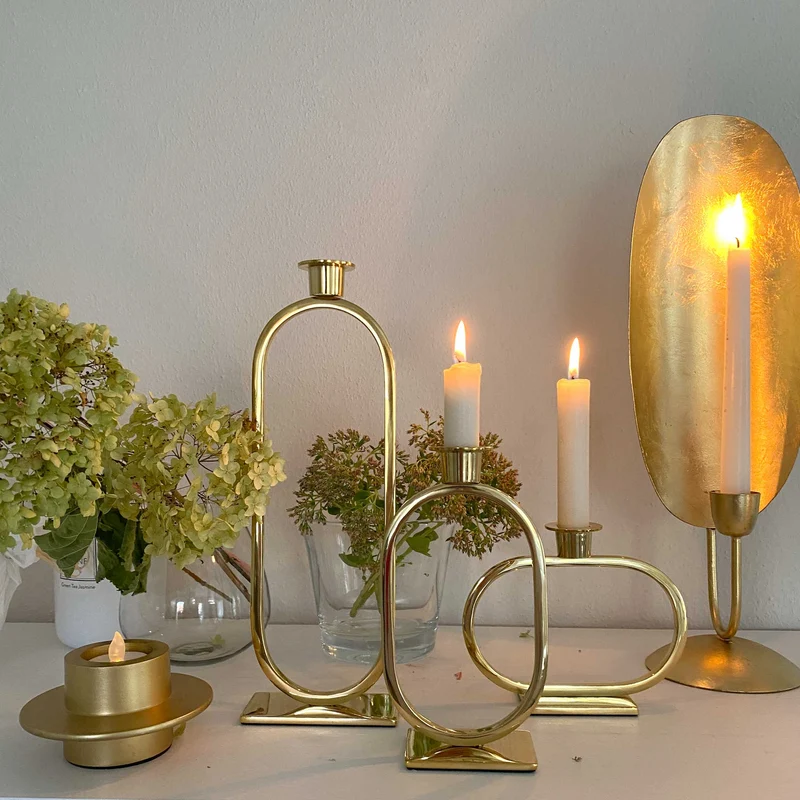 Kerzenhalter Gold Ellipse L