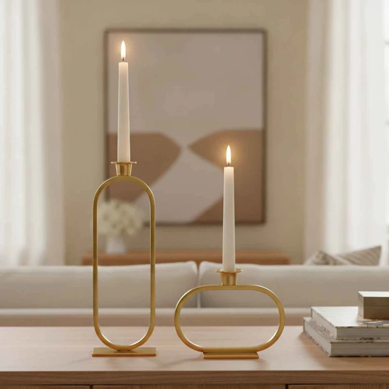 Kerzenhalter Gold Ellipse L