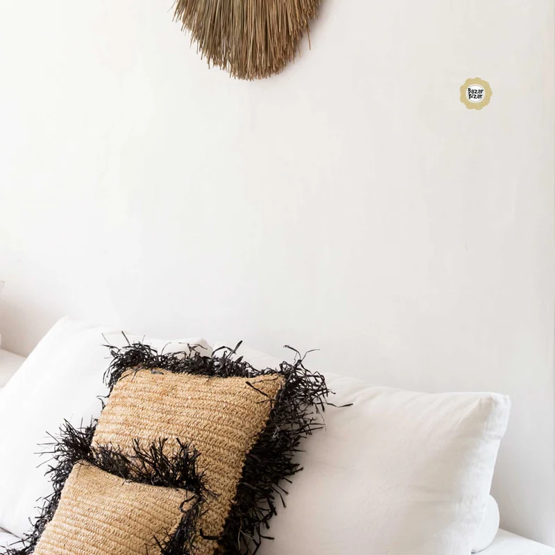 Raffia Kissen im Boho Style