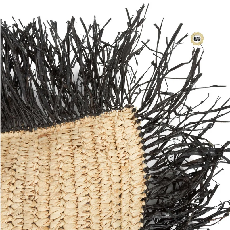 Raffia Kissen im Boho Style