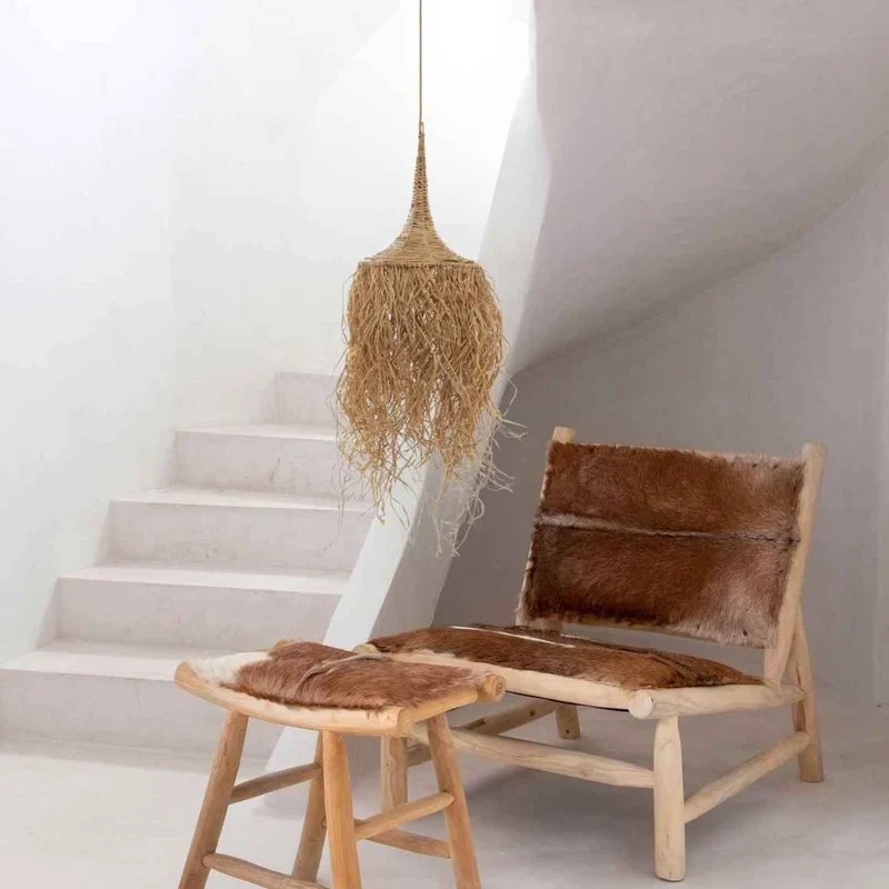 Hoher Lampenschirm HONOLULU aus Rattan & Bast | 150 cm