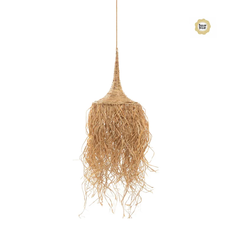 Hoher Lampenschirm HONOLULU aus Rattan & Bast | 150 cm