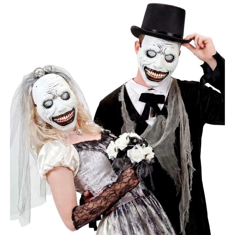 Halloween Maske "Monster mit Glubschaugen" | Weiß