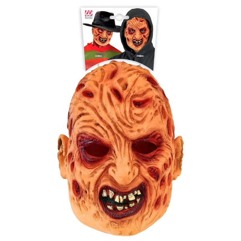 Halloween Maske "Horror Gesicht" | Braun Rot