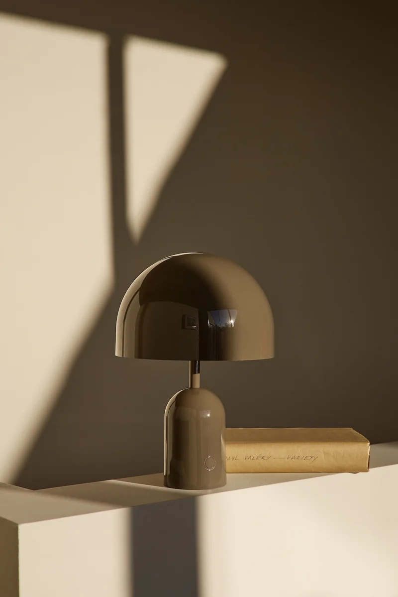 Bell Table Light in High-Gloss Taupe