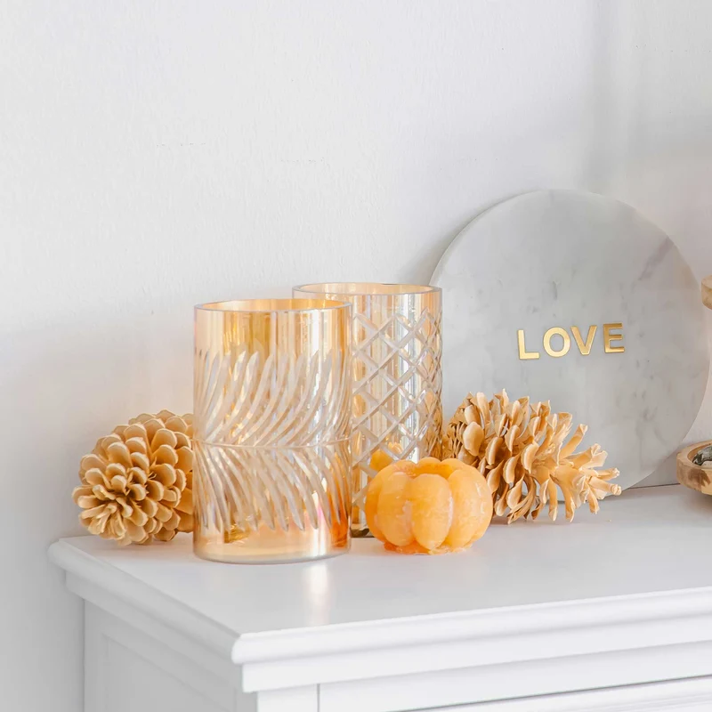 Bauernsilber Windlicht im Landhausstil | 2 Designs