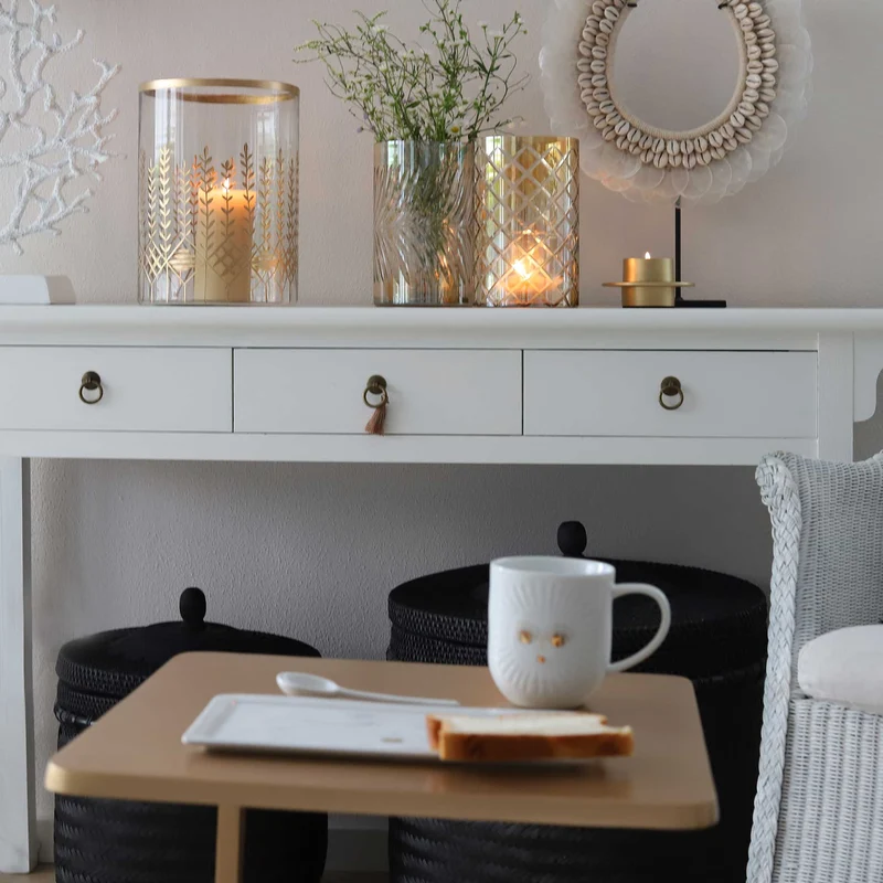 Bauernsilber Windlicht im Landhausstil | 2 Designs