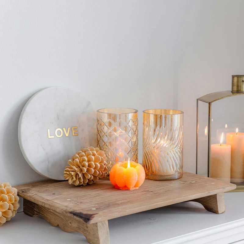Bauernsilber Windlicht im Landhausstil | 2 Designs