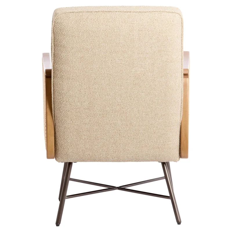 Loungesessel FIORA beige mit Rattangeflecht