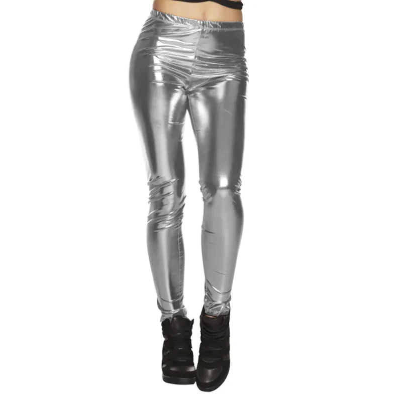 Metallic Leggings für Damen | Silber