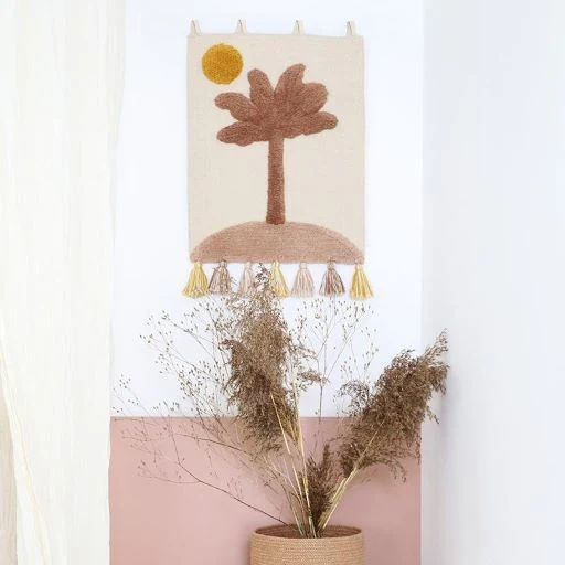Wandbehang LITTLE PALM natur 40x50 cm Wanddeko waschbar | handmade | Nattiot