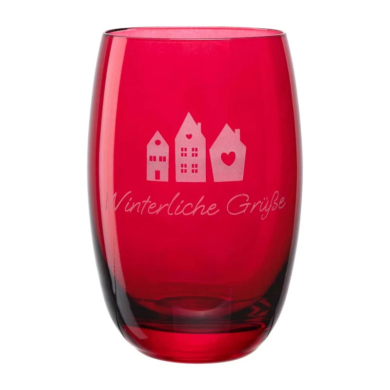Tischlicht CHEERS 12,5 cm rot mit persönlicher Gravur