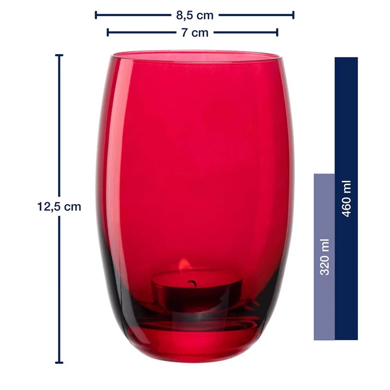 Tischlicht CHEERS 12,5 cm rot mit persönlicher Gravur