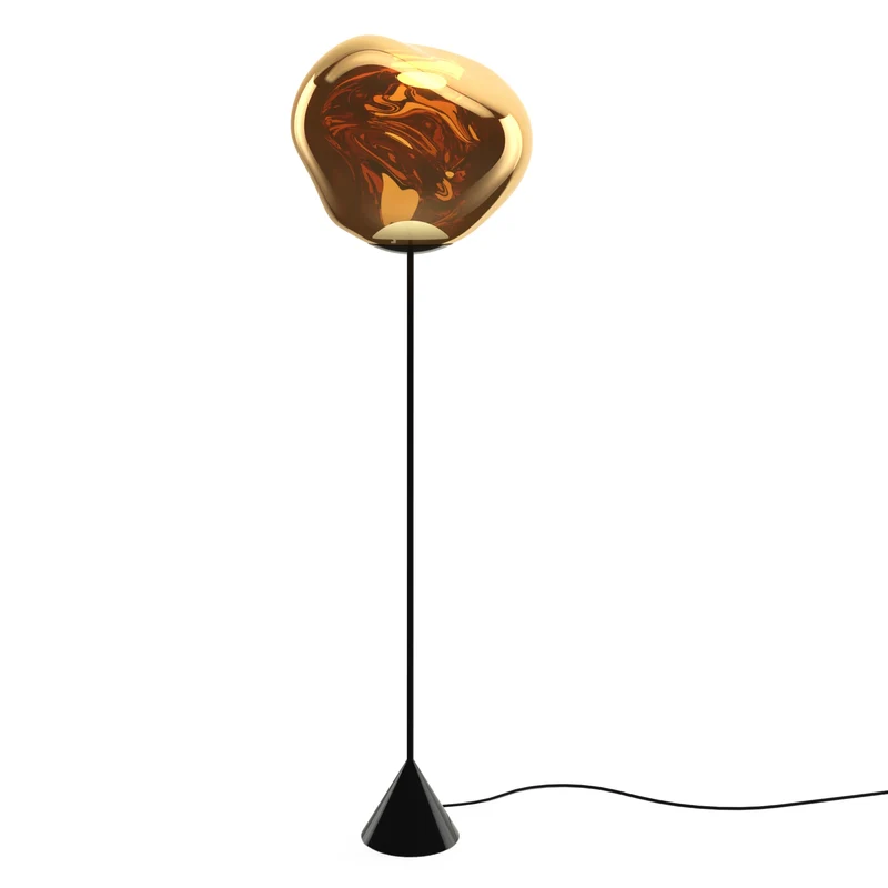 Melt Cone Slim Floor Light in Gold Polished Polycarbonate