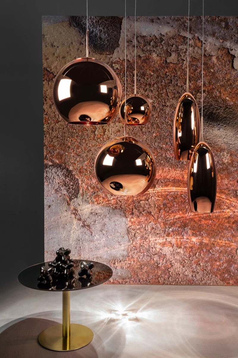 Flash Circle Table in Brass & Mirrored Glass