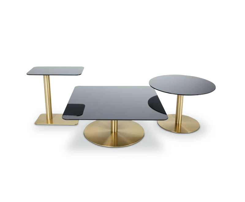 Flash Rectangle Table in Brass & Mirrored Glass