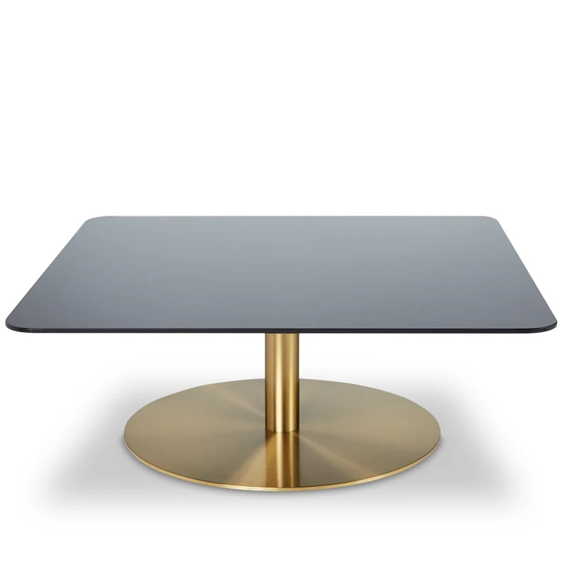Flash Square Coffee Table in Brass & Mirrored Glass