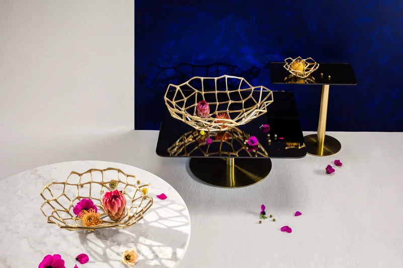Flash Rectangle Table in Brass & Mirrored Glass