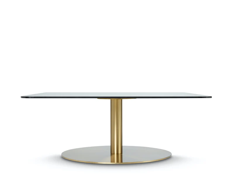 Flash Square Coffee Table in Brass & Mirrored Glass